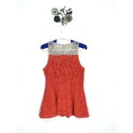 Anthropologie Moulinette Soeurs Glitzen Lace Peplum Tank Size 8 Orange Red Motif Photo 8