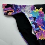 Bar III NWD Black Shirred Side Purple Floral Bikini Swimsuit Bottom Size Small Photo 2