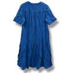 Chico's NWT Tiered Gauze Midi Dress Women’s Size 2 (L) Navy Peony Lightweight Photo 1