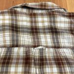 American Eagle  Women’s Oversized Plaid Flannel Button Up Collar size Medium Photo 5