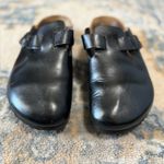 Birkenstock Black Leather Clogs Shoes Size 39/8.5 Photo 2