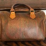 ETRO Red Paisley Boston Travel Bag Speedy 30 Top Handle Tote Lock and Keys Photo 7