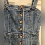 EXPRESS Button Front Sleeveless Sheath Denim Mini Dress Photo 6