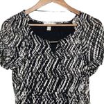 Dress Barn Shirt Airty Lined Lightweight Dressy Short Sleeve Keyhole Size Large Photo 1