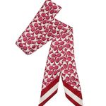 Coach NWT Signature Print Silk Skinny Scarf Light Raspberry Photo 0