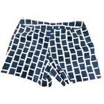 Cynthia Rowley Blue White Geometric Shorts w/Pockets Size 6 Photo 1