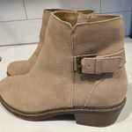 Kensie Kenzie Suede Ankle Booties – Tan Beige Neutral | Buckle Detail | Block Heel Photo 0