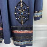Chico's Chico’s navy blue embellished wool blend open front sweater cardigan size 8 Photo 1