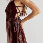 Free People 90's Forever Tie Side Velvet Overalls Photo 3