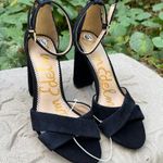 Sam Edelman Yancy Block Heel Ankle Strap Sandals Black Suede Size 6.5 NWOB Photo 1