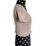 Brandy Melville John Galt Womens Top Taupe Ribbed Button Up Zelly Y2K Cropped Photo 3