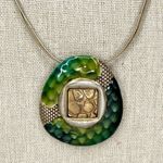 Chico's Multi Strand Wire Enamel Animal Reptile Print Pendant Necklace Photo 1