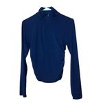 Athleta Transcend Half Zip Navy Long Sleeve Cinched Waist Top Small #759 Photo 5