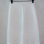 Lafayette 148  White Textured High Waisted A-line Knee Length Skirt Photo 0