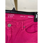 Crown & Ivy  Bougainvillea Pink Skinny Jeans Pants Bright Coastal Vaca Resort Y2K Photo 4