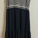 Nine West  Womens XL Black White Tiered Crochet Maxi Dress‎ Sleeveless Resort NEW Photo 0