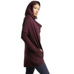 Athleta  Women's Purana Spiced Cabernet Yoga Hooded Wrap Sweatshirt Top Size S Photo 2