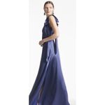 Sachin & Babi French Blue Kayla Halter Gown Size 18 Bow Belted Maxi Photo 1