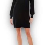 WAYF NEW Turtleneck Knit Sweater Dress Mini Length Balloon Sleeve Black Medium Photo 0