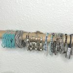Lot of 25 Bracelet Set Mixed Metals Beads Wood Bangles Stackable Statement Silver Photo 1