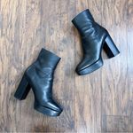 Ash • Amazon Platform Boots black leather ankle bootie block heel zip Photo 0