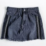 Free People  Dark Wash Gray Denim Mini Skirt Size 6 Photo 0