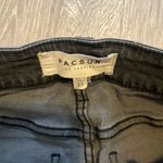 Pac Sun Black Charcoal Lightly Distressed Jean Denim Skirt Size 23 Stretch Photo 2