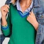 Talbots  Cricket V Neck Sweater Green Blue Photo 1