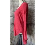 Free People  Womens Shirt Sz XS Coral Waffle Knit Long Sleeve Casual‎ Photo 1