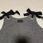 Topshop | Cold Shoulder Bow Top Gunmetal Shimmer Size 2 Photo 5
