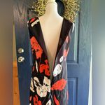 Kasper Tropical Print Sleveless Crepe Sheath Dress Black Size 4 Photo 4