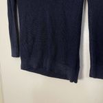 Theory  navy silk ribbed vneck knit sweater Size Small Photo 3