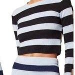 Solid & Striped June Cropped sweater in light blue/tan sz S Photo 1