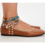 Free People NEW Crochet Mystic Mary Jane Flats Size 9 Tan Photo 2