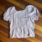 Madewell  Cora Plaid Linen Blend Puff Sleeve Top in Sweet Lavender Size L NWT Photo 6