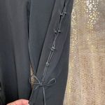 Retro Black Lace Up Side Tie Slit Pants, Small Photo 2