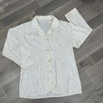 Victoria's Secret Victoria’s‎ Secret Vintage Jacquard Satin Pajama Top Ivory Medium Button Photo 10