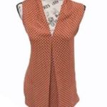 Loft Orange & White Sleeveless Top Photo 0