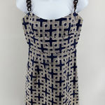 ORIGINAL MILLY OF NEW YORK Size 4 NAVY BLUE WHITE CHAIN STRAP Short DRESS Photo 0