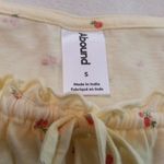 Abound  Yellow and Coral Floral Rose Cap Sleeve Blouse with Ruffled Tie Front NWT Photo 5