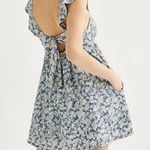 Eyeshadow Blue and Cream Patterned Mini Dress Size Medium Photo 1