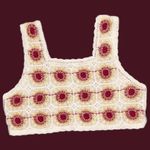 Rebellion Cream & Red Crochet Granny Square Cropped Tank Top Photo 1