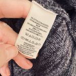 Free People  Gotham sweater navy blue linen blend Faux wrap oversized chunky sz L Photo 4