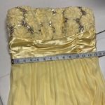 Xtraordinary XTRADIONARY, Beaded Mesh Formal strapless, Sz9, Yellow, Sequins, pleats, Hand Wash Photo 5