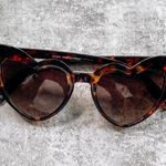 Boutique Tortoise Shell Brown Heart Shaped Sunglasses Photo 0