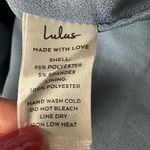 Lulus NWT Women's S Stunning Example Slate Blue Satin Backless Maxi Dress Formal Photo 10