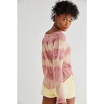 Free People  Come And Get It Washed Top Size Medium Pink Cream Slouchy V-neck Photo 3