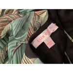 Luxxel  GREEN and black leaf TROPICAL slip WRAP DRESS size L Photo 7