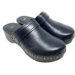 ZARA Studded Wood and Leather Clogs Black Size 36 / US 6 Photo 0