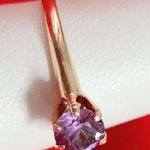 10K YELLOW GOLD Ring Purple Gem Size 5.5 Weighs 1.2 Grams Photo 2